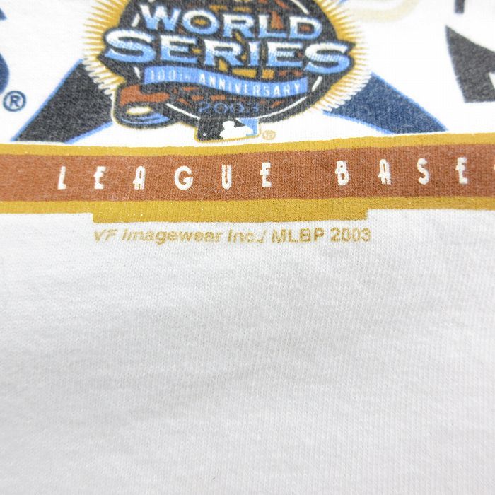 XL/古着 リー Lee 半袖 ビンテージ Tシャツ メンズ 00s MLB ニューヨークヤンキース フロリダマーリンズ 大きいサイズ コットン クルー_画像3