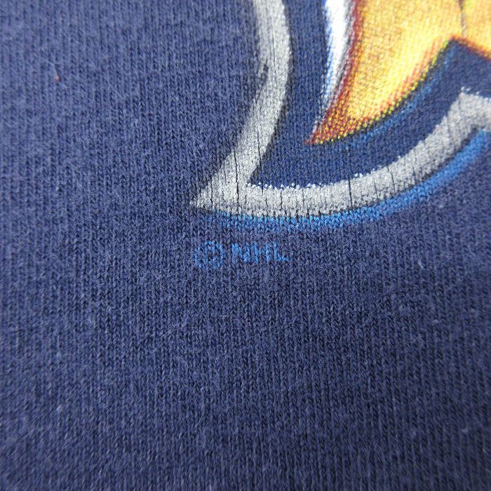 XL/ old clothes Lee Lee short sleeves Vintage T-shirt men's 00s NHL Buffalo Savers large size cotton crew neck navy blue navy 