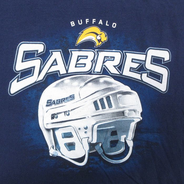 L/ old clothes short sleeves Vintage T-shirt men's 00s NHL Buffalo Savers cotton crew neck navy blue navy ice hockey 23jun26