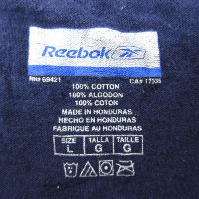 XL/古着 リーボック REEBOK 半袖 ブランド Tシャツ メンズ NFL シアトルシーホークス 大きいサイズ コットン クルーネック 紺 ネイビー_画像3