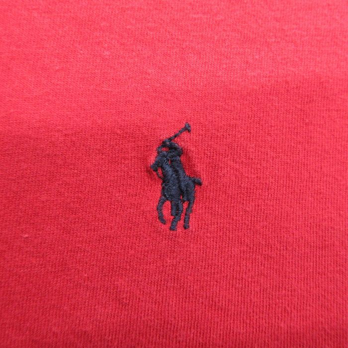 XL/古着 ラルフローレン 半袖 ブランド Tシャツ メンズ 90s ワンポイントロゴ 大きいサイズ コットン クルーネック 赤 レッド 23aug22_画像2