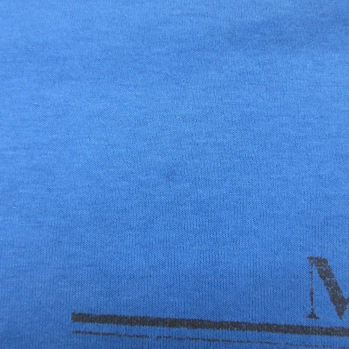 L/古着 ヘインズ 半袖 ビンテージ Tシャツ メンズ 80s 山 ワシントン マウントレーニア クルーネック 青 ブルー 23jul19 中古_画像4