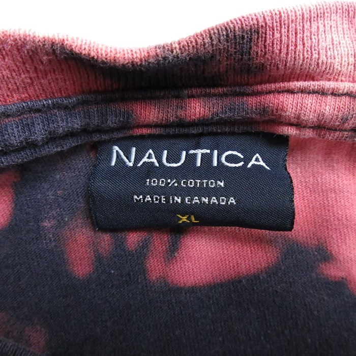 XL/古着 ノーティカ NAUTICA 半袖 ブランド Tシャツ メンズ ワンポイントロゴ 大きいサイズ コットン クルーネック 紺 ネイビー ブリー_画像4