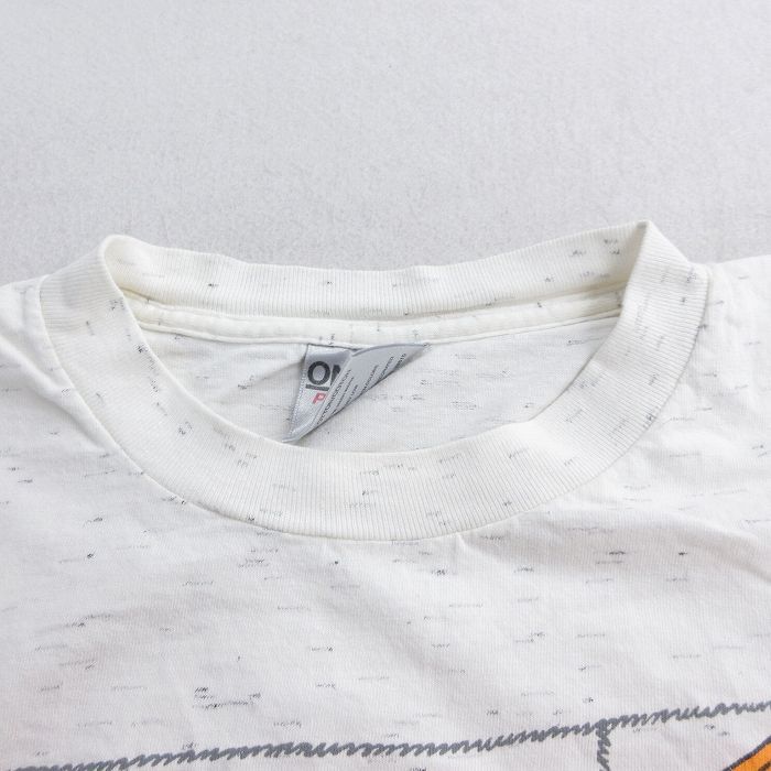 XL/古着 オニータ ONIETA 半袖 ビンテージ Tシャツ メンズ 90s リンゴ えんぴつ 本 大きいサイズ コットン クルーネック 白 ホワイト 2_画像5
