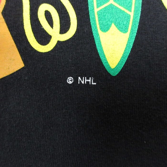 XL/古着 半袖 Tシャツ メンズ NHL シカゴブラックホークス コーリークロフォード 50 大きいサイズ コットン クルーネック 黒 ブラック_画像4