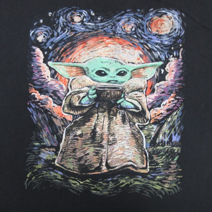 L/古着 半袖 Tシャツ メンズ ドラマ スターウォーズ STAR WARS マンダロリアン ザチャイルド グローグー 星月夜 コットン クルーネック_画像2