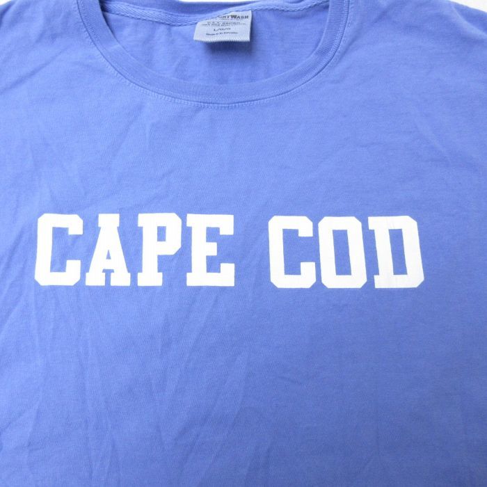 XL/古着 半袖 Tシャツ メンズ CAPE COD コットン クルーネック 水色 23jul28 中古_画像2