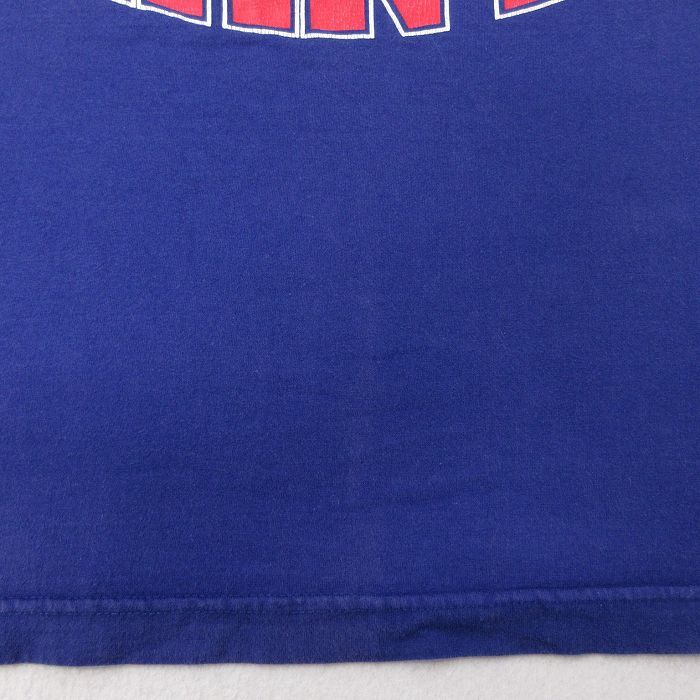 XL/古着 7分袖 ビンテージ フットボール Tシャツ メンズ 90s NFL ニューヨークジャイアンツ コットン クルーネック 青 ブルー アメフト_画像4