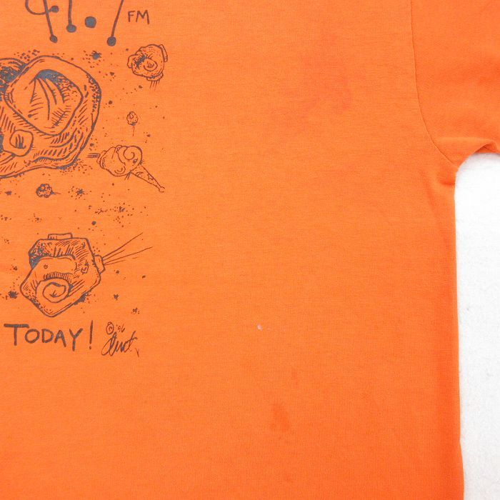 XL/古着 フルーツオブザルーム 半袖 ビンテージ Tシャツ メンズ 90s WXCI TODAY クルーネック オレンジ 23aug31 中古_画像7