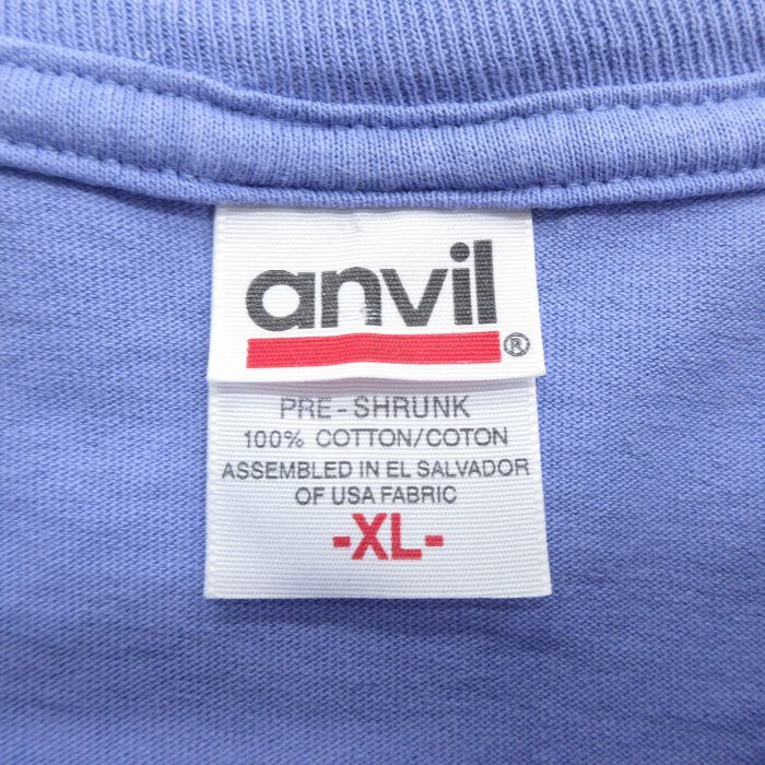XL/古着 半袖 ビンテージ Tシャツ メンズ 00s ニューポート 刺繍 大きいサイズ コットン クルーネック 薄紫 パープル 23sep08 中古_画像3
