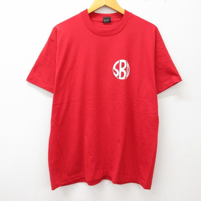 XL/古着 半袖 ビンテージ Tシャツ メンズ 80s SBD SHOW 大きいサイズ クルーネック 赤 レッド 23jul04 中古_画像2