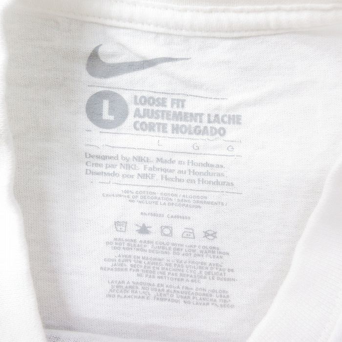 XL/古着 ナイキ NIKE 半袖 ビンテージ Tシャツ メンズ 00s ワンポイントロゴ MLB ニューヨークヤンキース コットン クルーネック 白 ホ_画像4