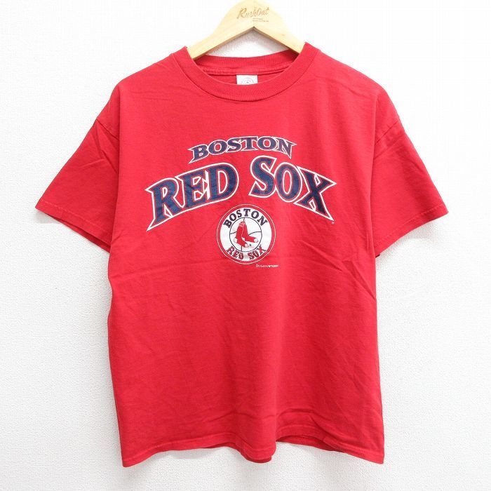 XL/古着 半袖 ビンテージ Tシャツ メンズ 00s MLB ボストンレッドソックス コットン クルーネック 赤 レッド メジャーリーグ ベースボ_画像1