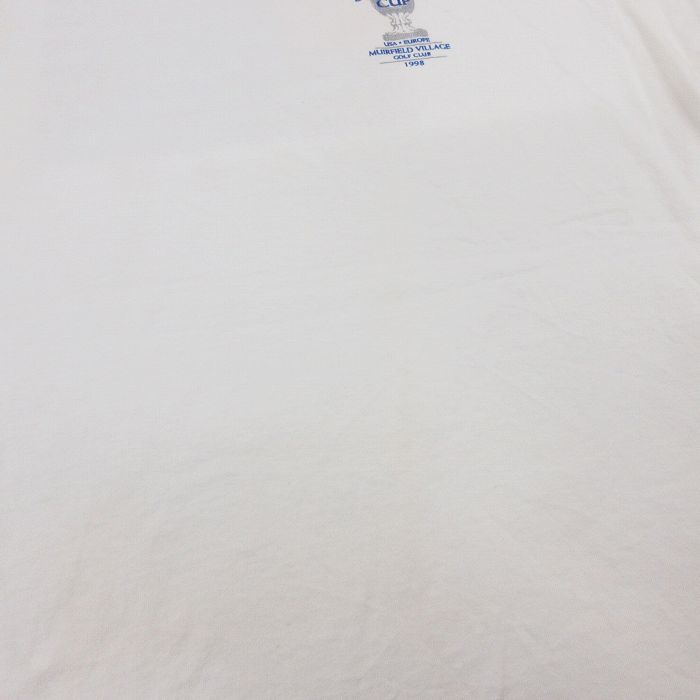 XL/古着 半袖 ビンテージ Tシャツ メンズ 90s ソルハイムカップ ゴルフ コットン クルーネック 白 ホワイト 23apr25 中古_画像8