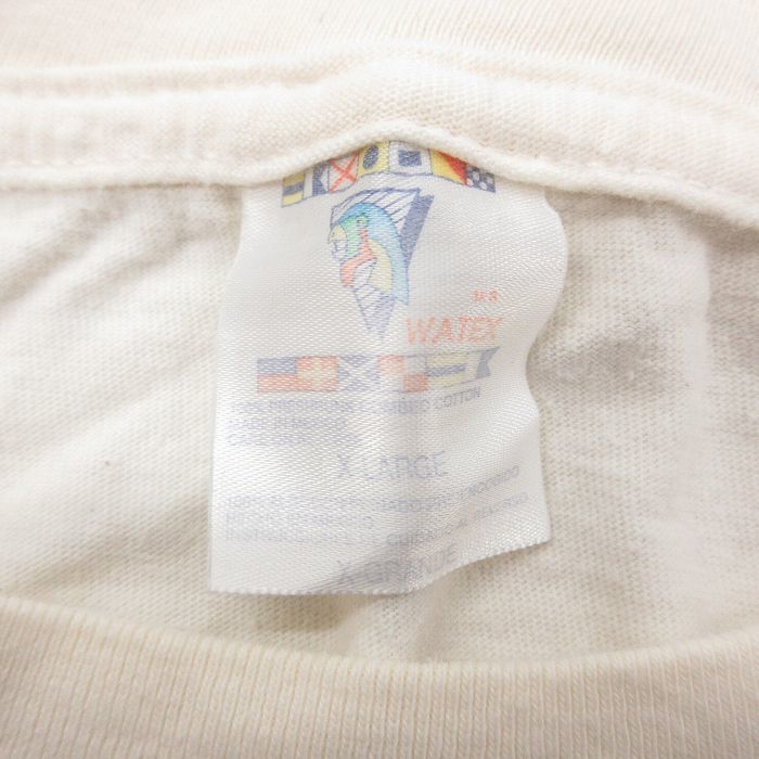 XL/古着 半袖 ビンテージ Tシャツ メンズ 00s トカゲ カンクリーニ 大きいサイズ コットン クルーネック 生成り 23jun03 中古_画像3