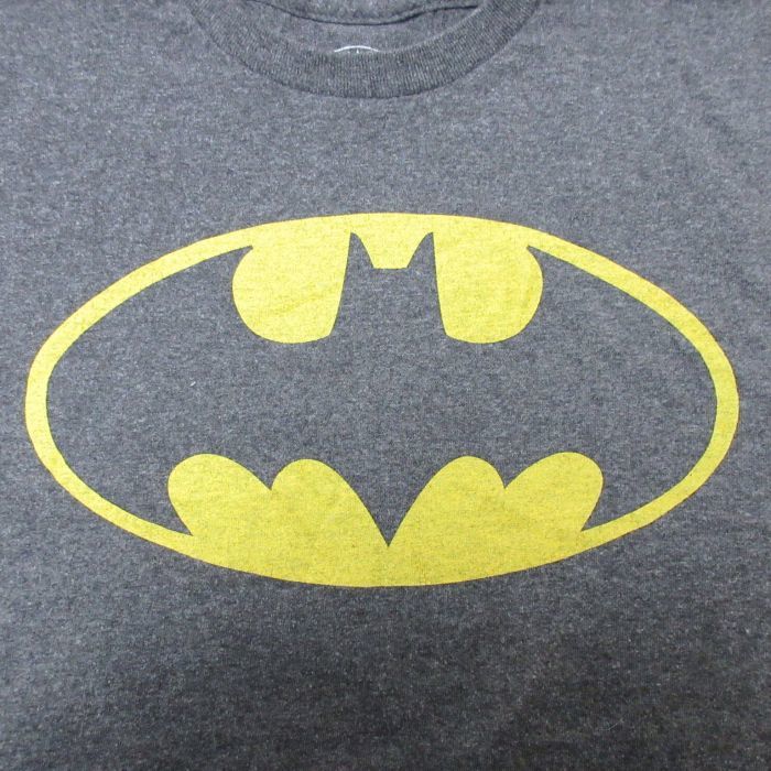 XL/古着 半袖 Tシャツ メンズ DCコミックス バットマン BATMAN バットシグナル クルーネック 濃グレー 霜降り 23apr07 中古_画像2