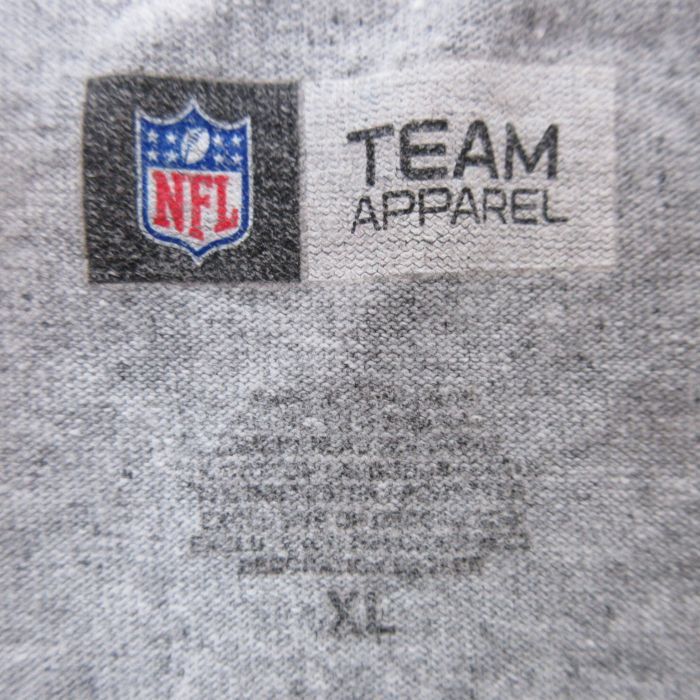XL/古着 半袖 Tシャツ メンズ NFL バッファロービルズ 刺繍 大きいサイズ クルーネック グレー 霜降り アメフト スーパーボウル 23jul0_画像3
