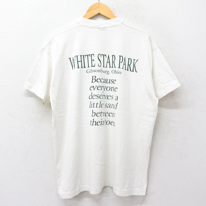 XL/古着 フルーツオブザルーム 半袖 ビンテージ Tシャツ メンズ 90s ホワイトスターパーク ネコ リス 大きいサイズ クルーネック 生成_画像2