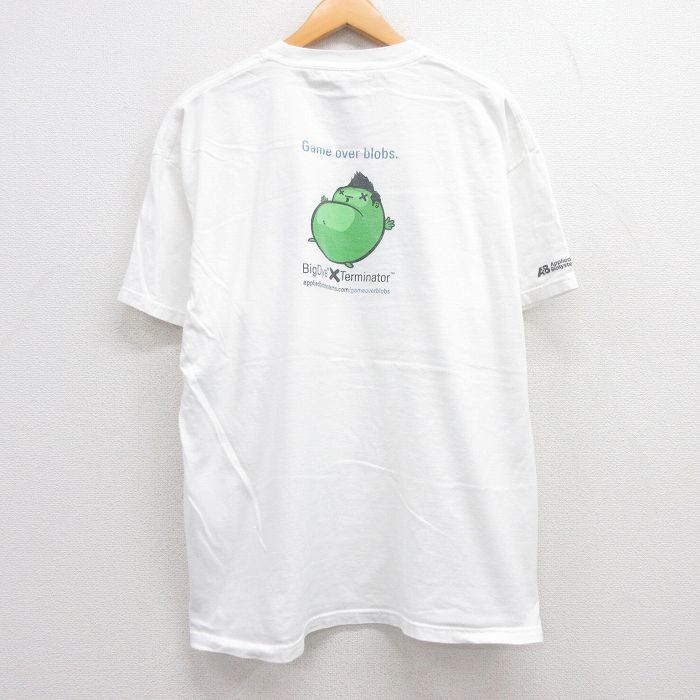 XL/古着 ヘインズ 半袖 ビンテージ Tシャツ メンズ 00s Game over blobs モンスター 大きいサイズ コットン クルーネック 白 ホワイト_画像2