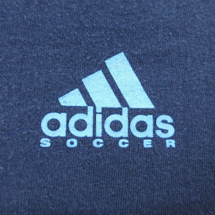 XL/古着 アディダス adidas 長袖 ビンテージ Tシャツ メンズ 00s サッカー 大きいサイズ コットン クルーネック 紺 ネイビー 23apr26_画像3