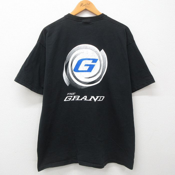 XL/古着 半袖 ビンテージ Tシャツ メンズ 00s THE GRAND 大きいサイズ コットン クルーネック 黒 ブラック 23jun24 中古_画像1