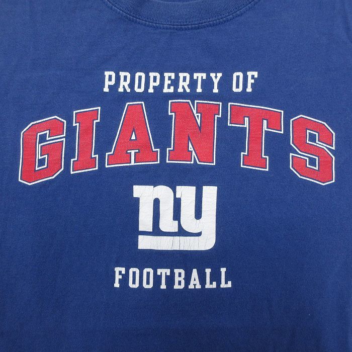 XL/古着 リーボック 半袖 ビンテージ Tシャツ メンズ 00s NFL ニューヨークジャイアンツ クルーネック 青 ブルー アメフト スーパーボ_画像2