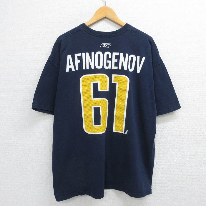 XL/古着 リーボック 半袖 ビンテージ Tシャツ メンズ 00s NHL バッファローセイバーズ マキシムアフィノゲノフ 61 大きいサイズ コット_画像2