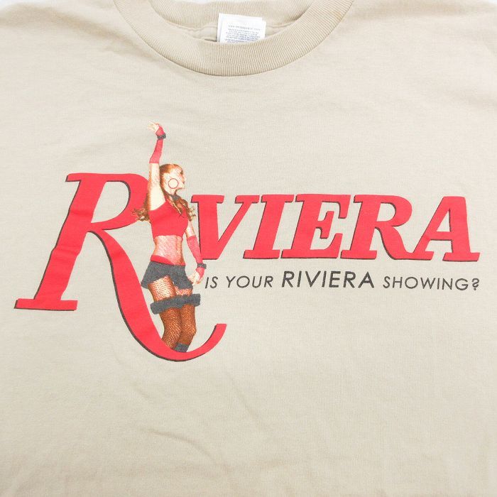 XL/古着 半袖 ビンテージ Tシャツ メンズ 00s RIVIERA 人 コットン クルーネック ベージュ カーキ 23jul12 中古_画像2