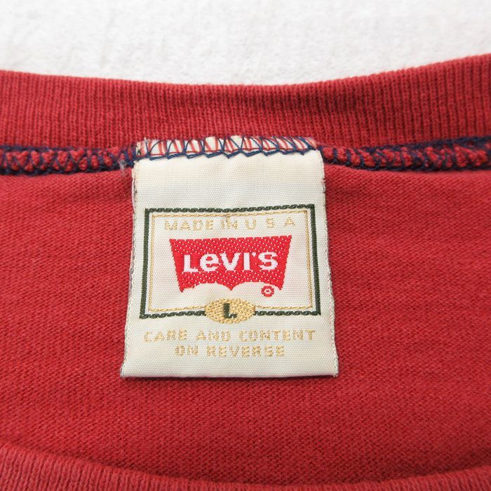XL/古着 リーバイス Levis 半袖 ビンテージ Tシャツ メンズ 90s RED TAB 大きいサイズ コットン クルーネック エンジ spe 23sep09 中古_画像3