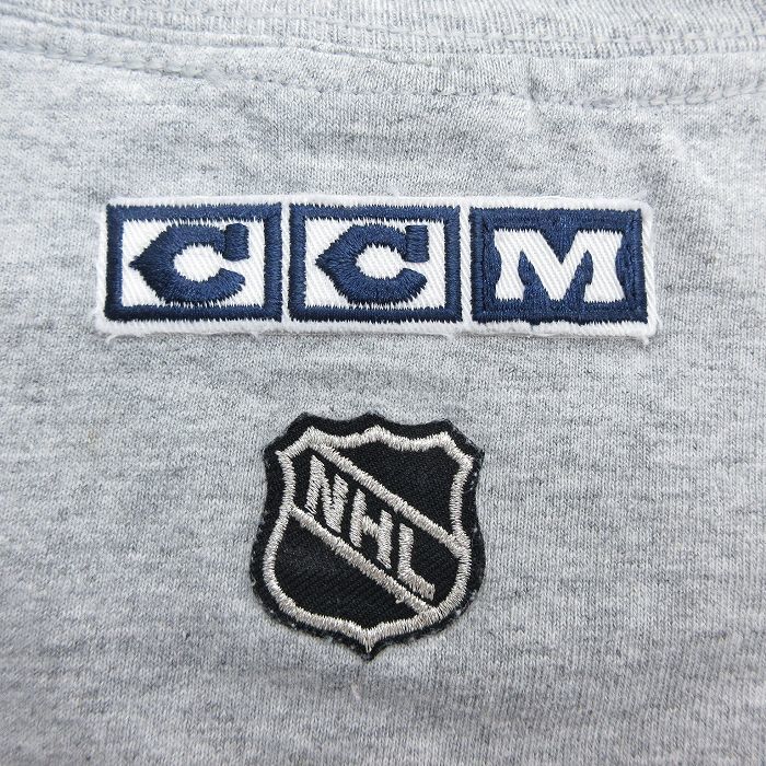 XL/古着 半袖 ビンテージ Tシャツ メンズ 00s NHL ニューヨークレンジャーズ 大きいサイズ コットン クルーネック グレー 霜降り アイの画像4