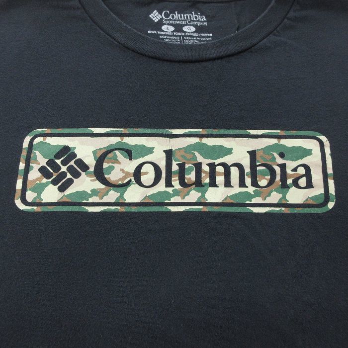 L/古着 コロンビア 半袖 ブランド Tシャツ メンズ ビッグロゴ コットン クルーネック 黒 ブラック 23aug26 中古の画像2