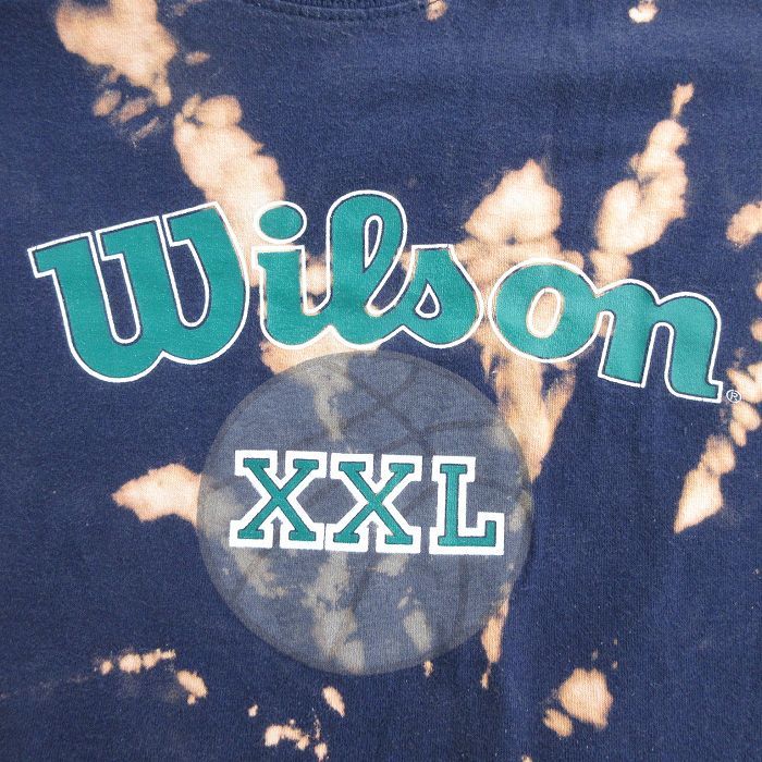 XL/ old clothes Wilson Vintage no sleeve T-shirt men's 00s big Logo large size cotton crew neck navy blue navy b Lee 