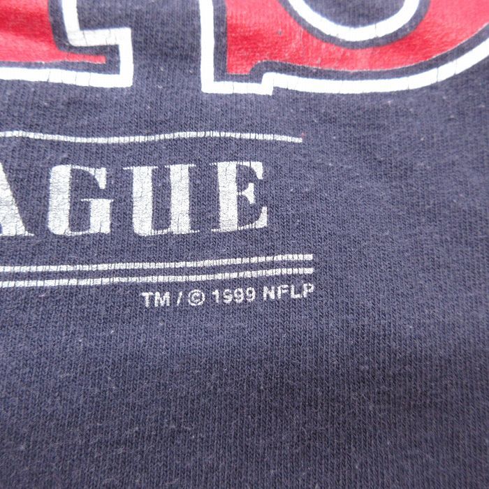 L/古着 リー Lee 半袖 ビンテージ Tシャツ メンズ 90s NFL ニューヨークジャイアンツ コットン クルーネック 紺 ネイビー アメフト ス_画像3
