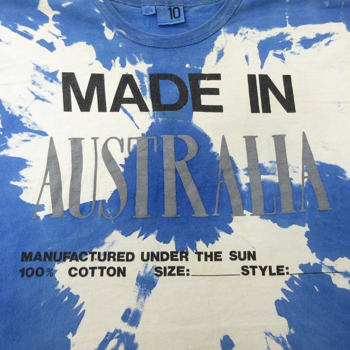 XL/古着 半袖 ビンテージ Tシャツ メンズ 90s オーストラリア 大きいサイズ コットン クルーネック 青他 ブルー タイダイ spe 23apr01_画像3