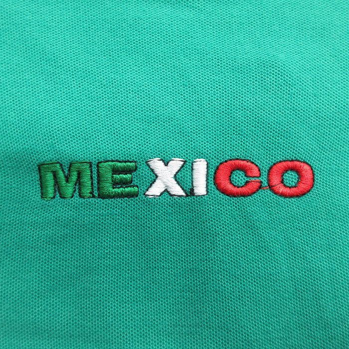 XL/古着 半袖 ビンテージ Tシャツ メンズ 00s メキシコ サッカー 刺繍 メッシュ地 クルーネック 緑 グリーン 23mar23 中古_画像4