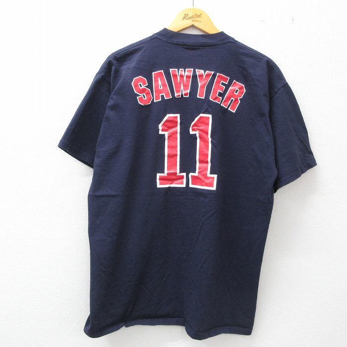 XL/古着 マジェスティック 半袖 ビンテージ Tシャツ メンズ 00s MLB ボストンレッドソックス SAWYER 11 大きいサイズ コットン クルー_画像1
