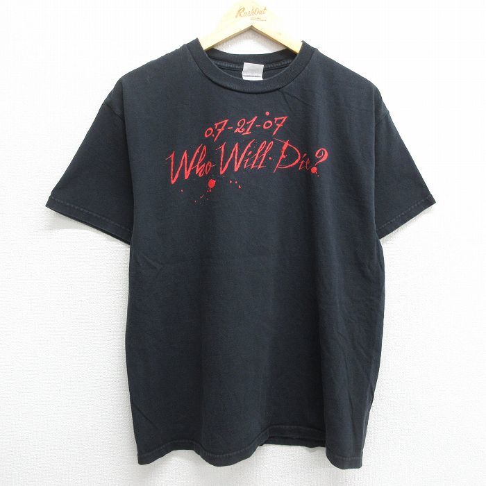 L/古着 半袖 ビンテージ Tシャツ メンズ 00s Who Will Die コットン クルーネック 黒 ブラック 23jun01 中古_画像1