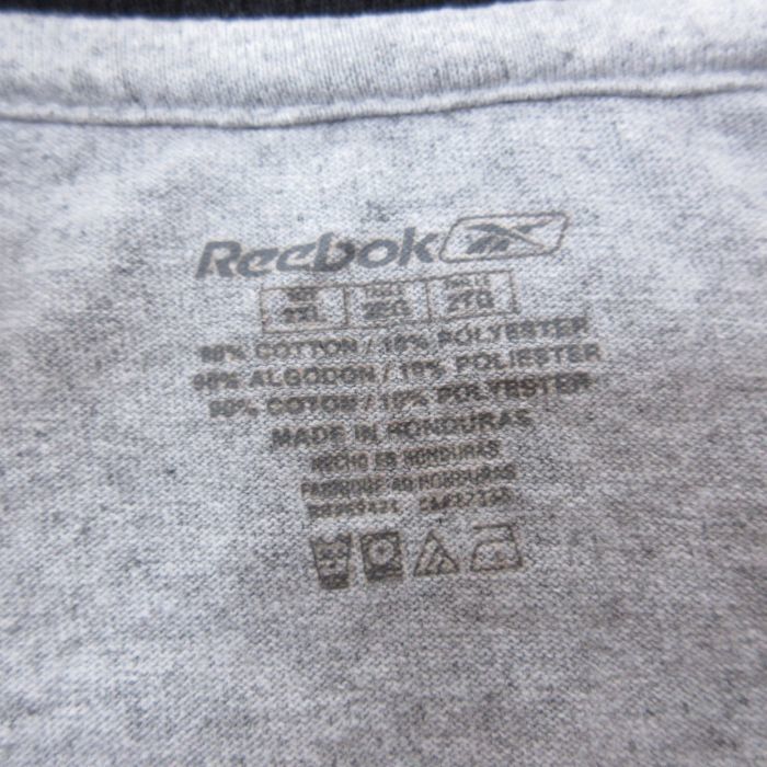 XL/古着 リーボック REEBOK 半袖 ブランド Tシャツ メンズ NHL ピッツバーグペンギンズ 大きいサイズ クルーネック グレー リンガー 霜_画像4