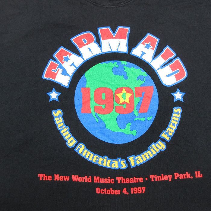 XL/古着 半袖 ビンテージ ロック バンド Tシャツ メンズ 90s FARM AID ウィリーネルソン ベック ニールヤング コットン クルーネック_画像3