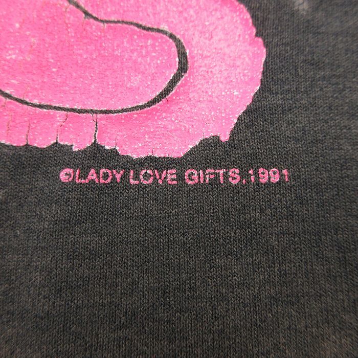 L/古着 半袖 ビンテージ Tシャツ メンズ 90s OLDE 50 クルーネック 黒他 ブラック ブリーチ加工 23aug02 中古_画像4