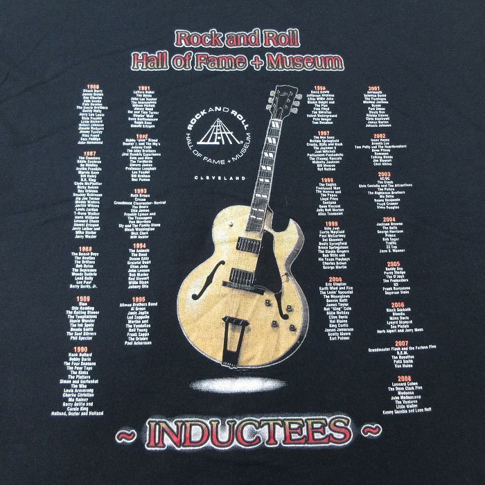XL/古着 半袖 ビンテージ ロック バンド Tシャツ メンズ 00s ロックンロール ギター ミュージアム AC/DC コットン クルーネック 黒 ブ_画像4