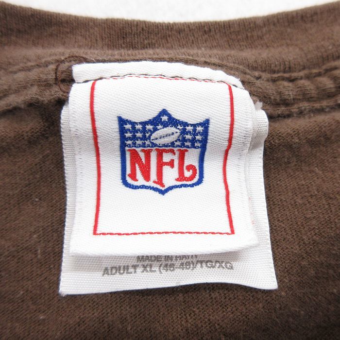 XL/古着 リーボック 半袖 ビンテージ Tシャツ メンズ 00s NFL クリーブランドブラウンズ コットン クルーネック 茶 ブラウン アメフト_画像3
