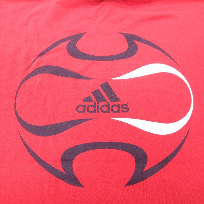 XL/古着 アディダス adidas 半袖 ビンテージ Tシャツ メンズ 00s サッカー 大きいサイズ コットン クルーネック 赤 レッド 23may23 中_画像4