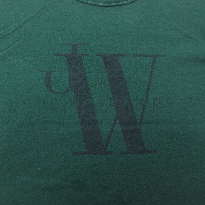 XL/古着 半袖 ビンテージ Tシャツ メンズ 90s John Weitz コットン クルーネック 濃緑 グリーン 23may01 中古_画像2