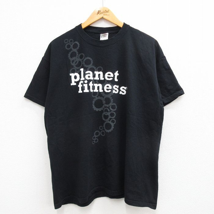 XL/古着 半袖 ビンテージ Tシャツ メンズ 00s Planet Fitness 大きいサイズ コットン クルーネック 黒 ブラック 23jun06 中古_画像1