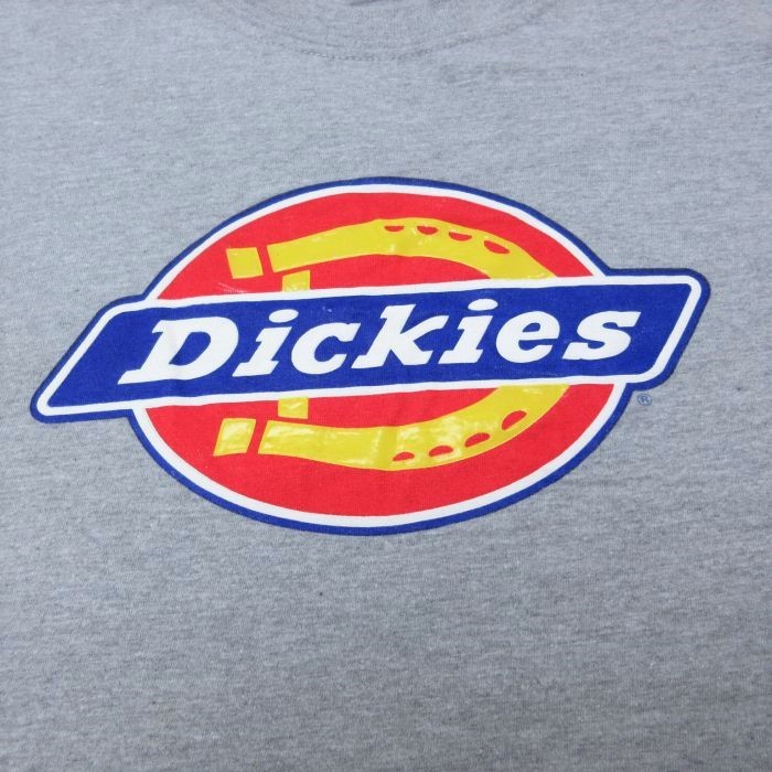 XL/古着 ディッキーズ Dickies 半袖 ブランド Tシャツ メンズ ビッグロゴ 大きいサイズ クルーネック グレー 霜降り 23aug26 中古_画像3