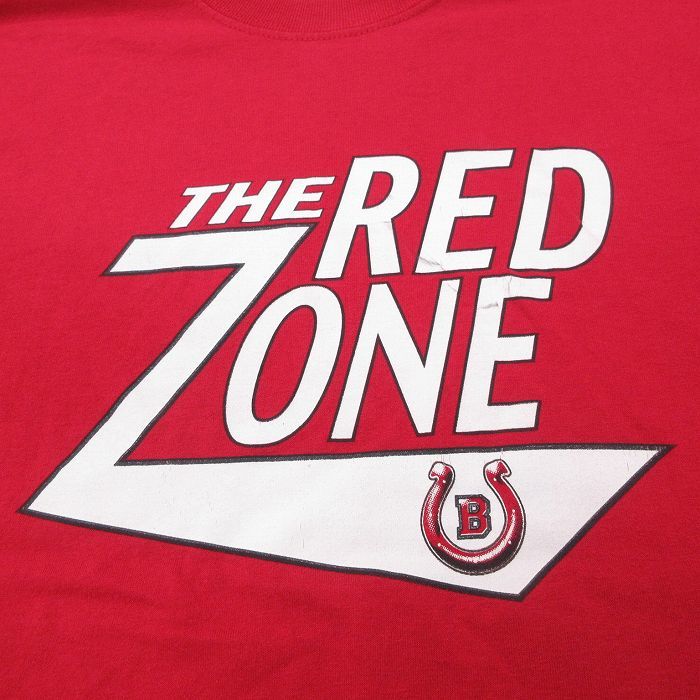 M/古着 ヘインズ 半袖 ビンテージ Tシャツ メンズ 00s THE RED ZONE クルーネック 赤 レッド 23may31 中古_画像3