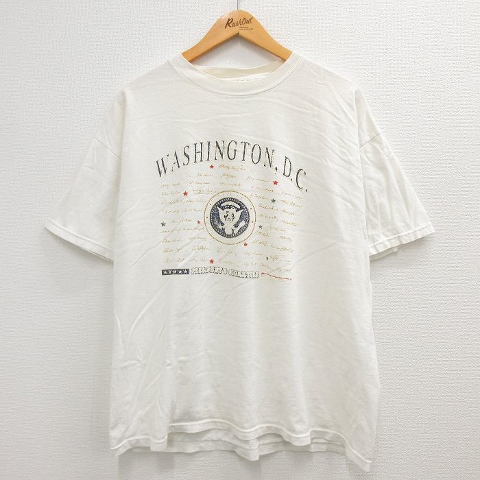 XL/古着 半袖 ビンテージ Tシャツ メンズ 00s ワシントンDC 大きいサイズ コットン クルーネック 白 ホワイト 23may06 中古_画像1