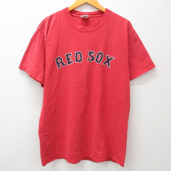 L/古着 マジェスティック 半袖 ビンテージ Tシャツ メンズ 90s MLB ボストンレッドソックス デビッドオルティーズ 34 コットン クルー_画像2