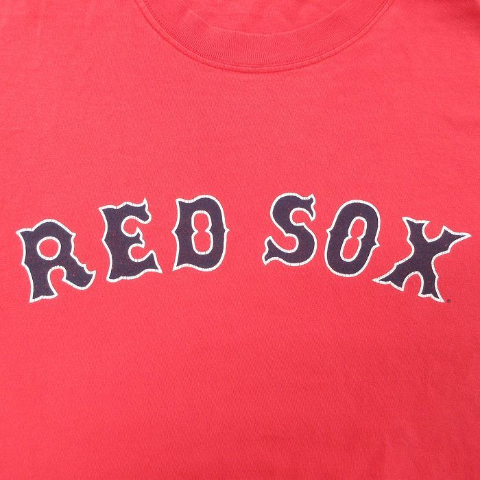 L/古着 マジェスティック 半袖 ビンテージ Tシャツ メンズ 90s MLB ボストンレッドソックス デビッドオルティーズ 34 コットン クルー_画像3
